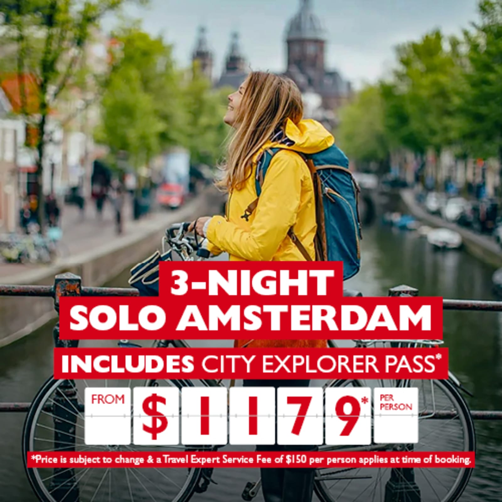 3-night Solo Amsterdam Includes city explorer pass* from $1179* per person