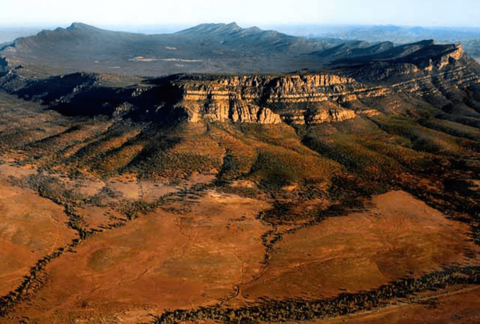 An aerial view of Wilpena Pound, South Australia