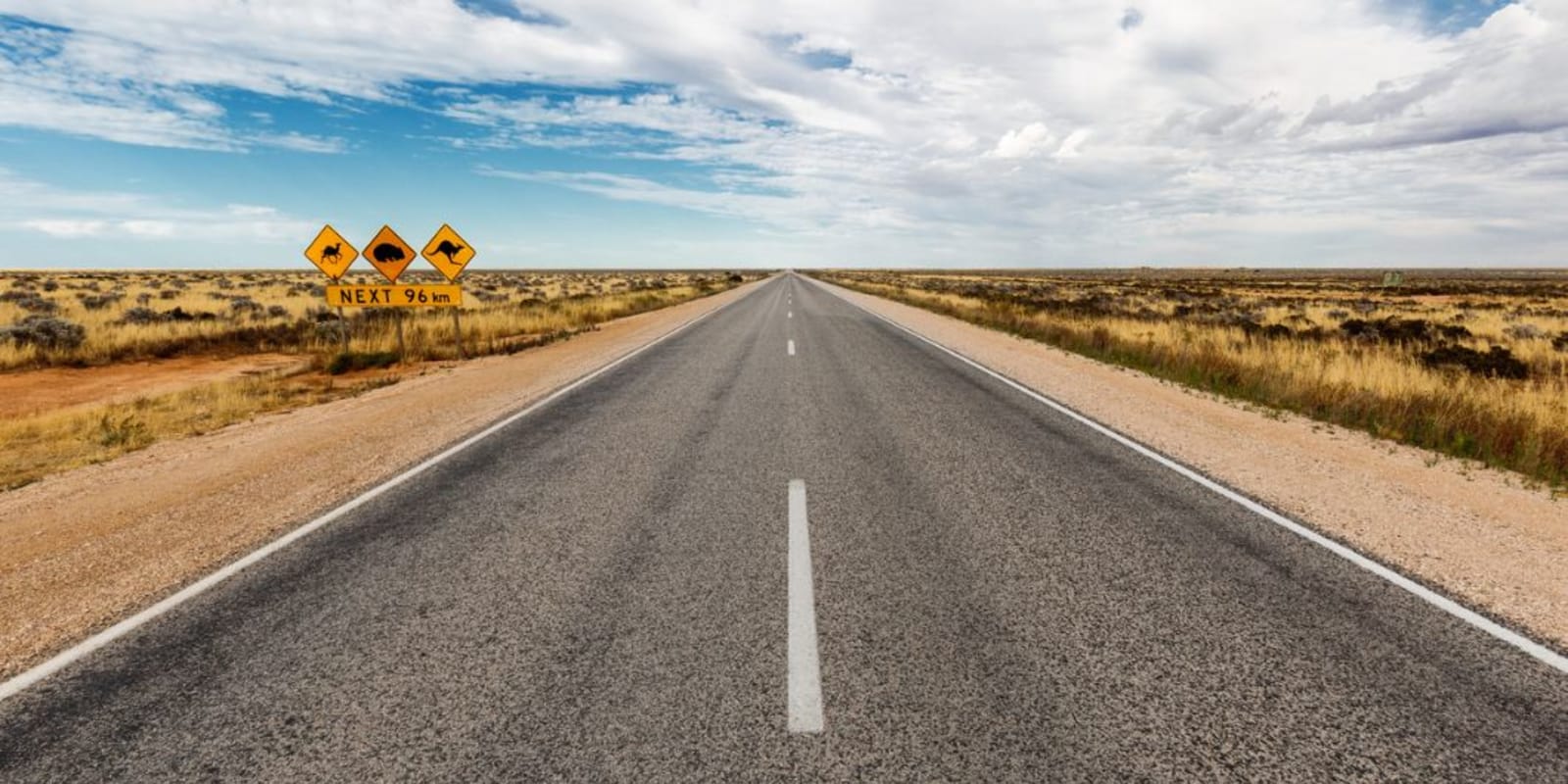 A long desert road in Australia