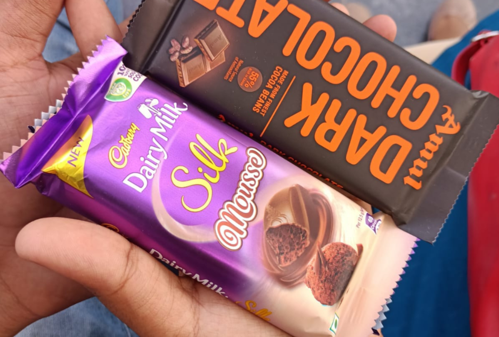 A Cadbury chocolate bar in its wrapper
