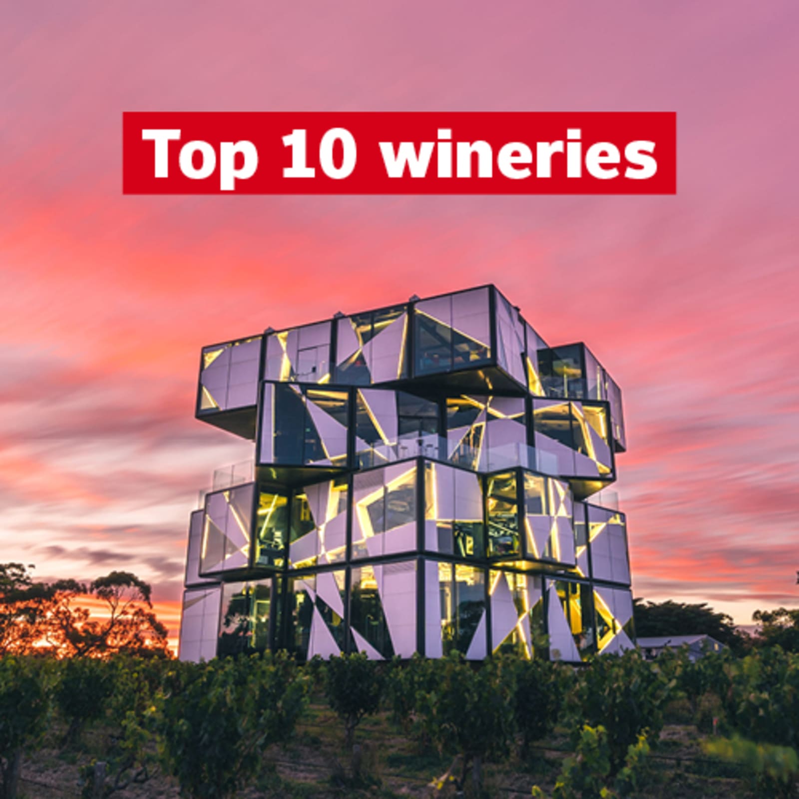 top 10 wineries above large unique building