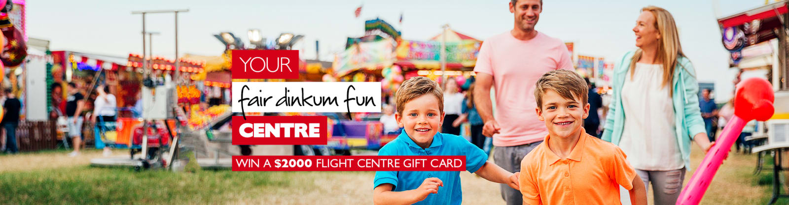 Your Fair Dinkum fun centre - win a $2,000 flight centre gift card - two kids playing at the Perth Royal Show