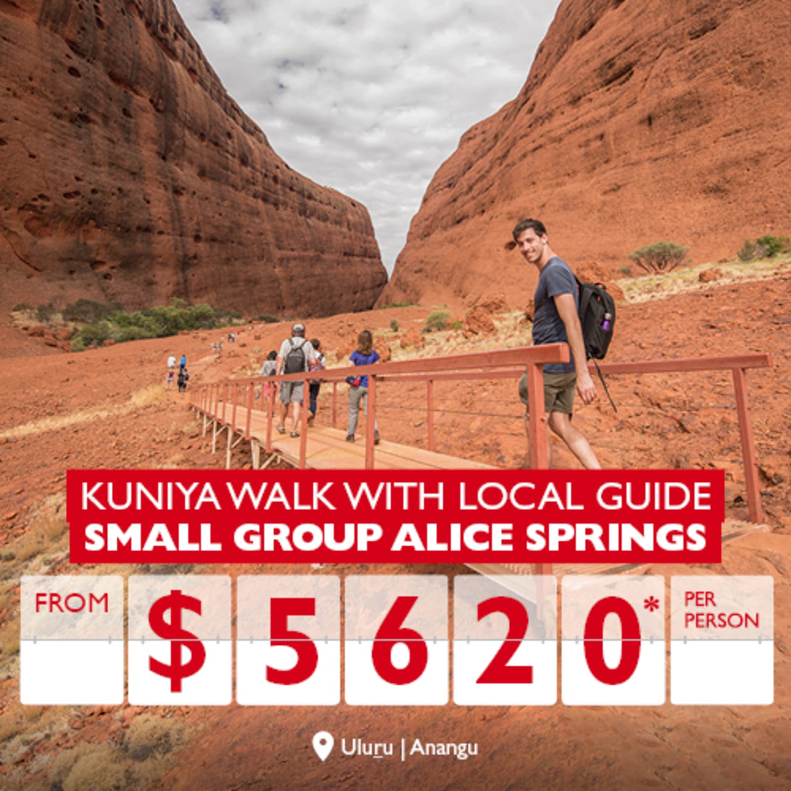 Kuniya walk with local guide | Small group Alice Springs from $5620* per person
