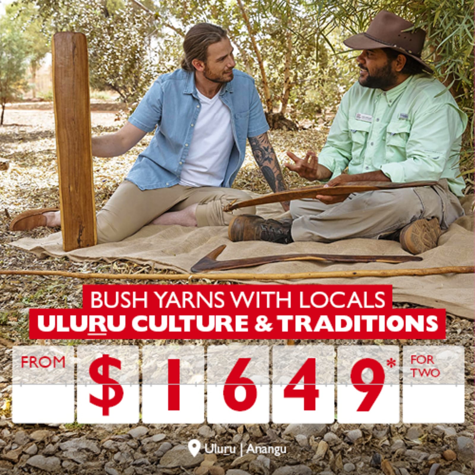 Bush yarns with locals | Uluru culture & traditions from $1649* for two