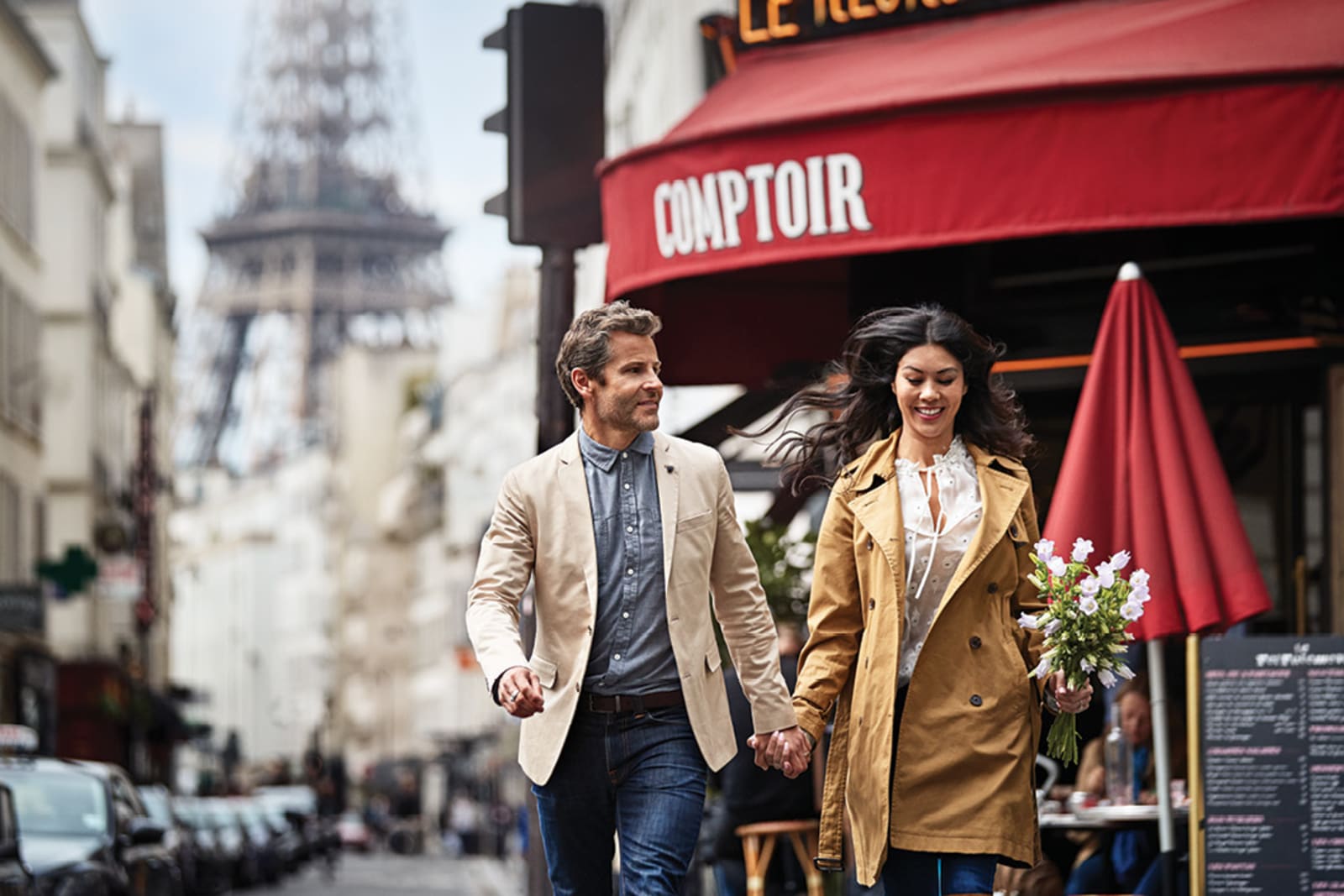 A couple exploring Paris 