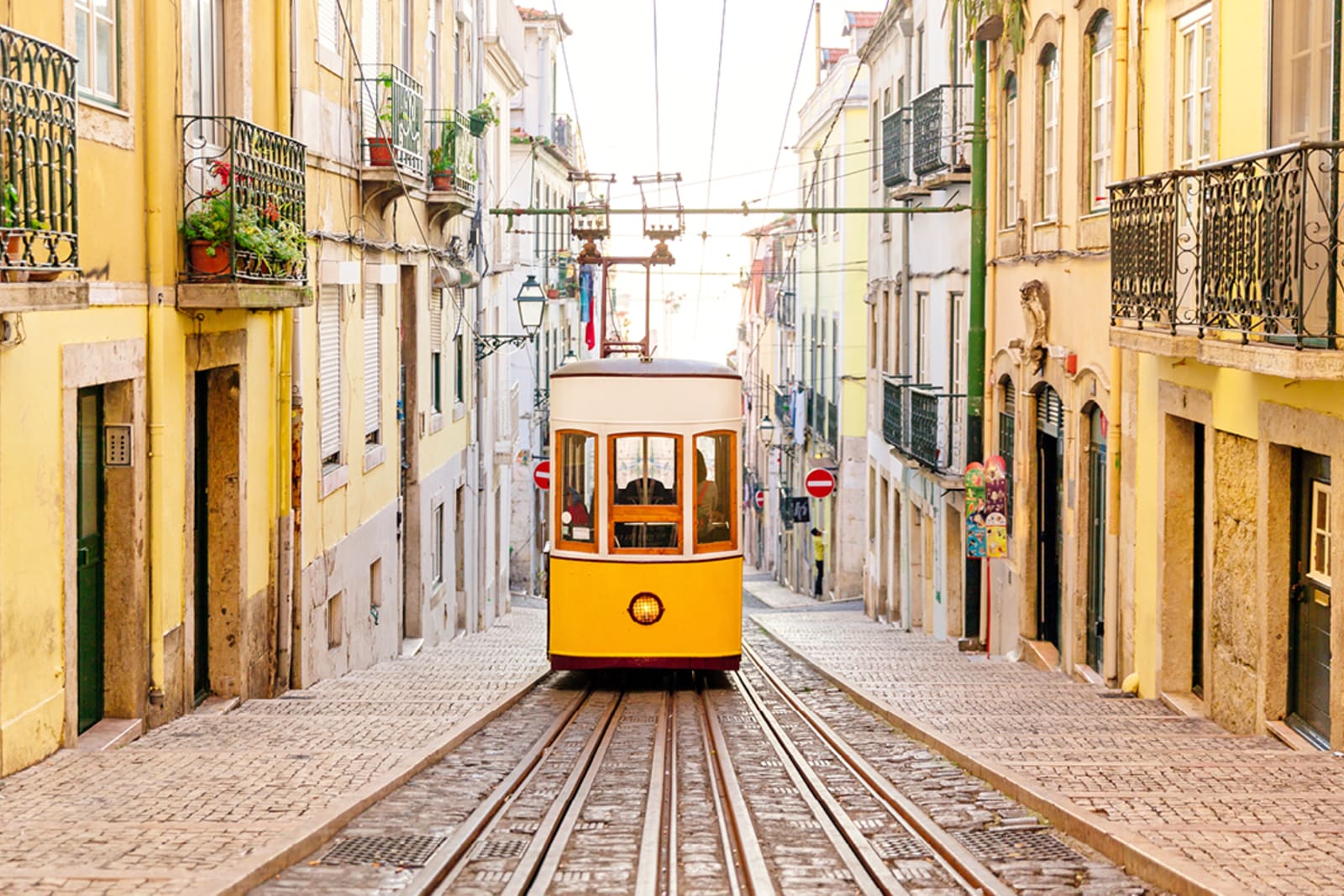 Trolley in the streets of Lisbon, Portugal