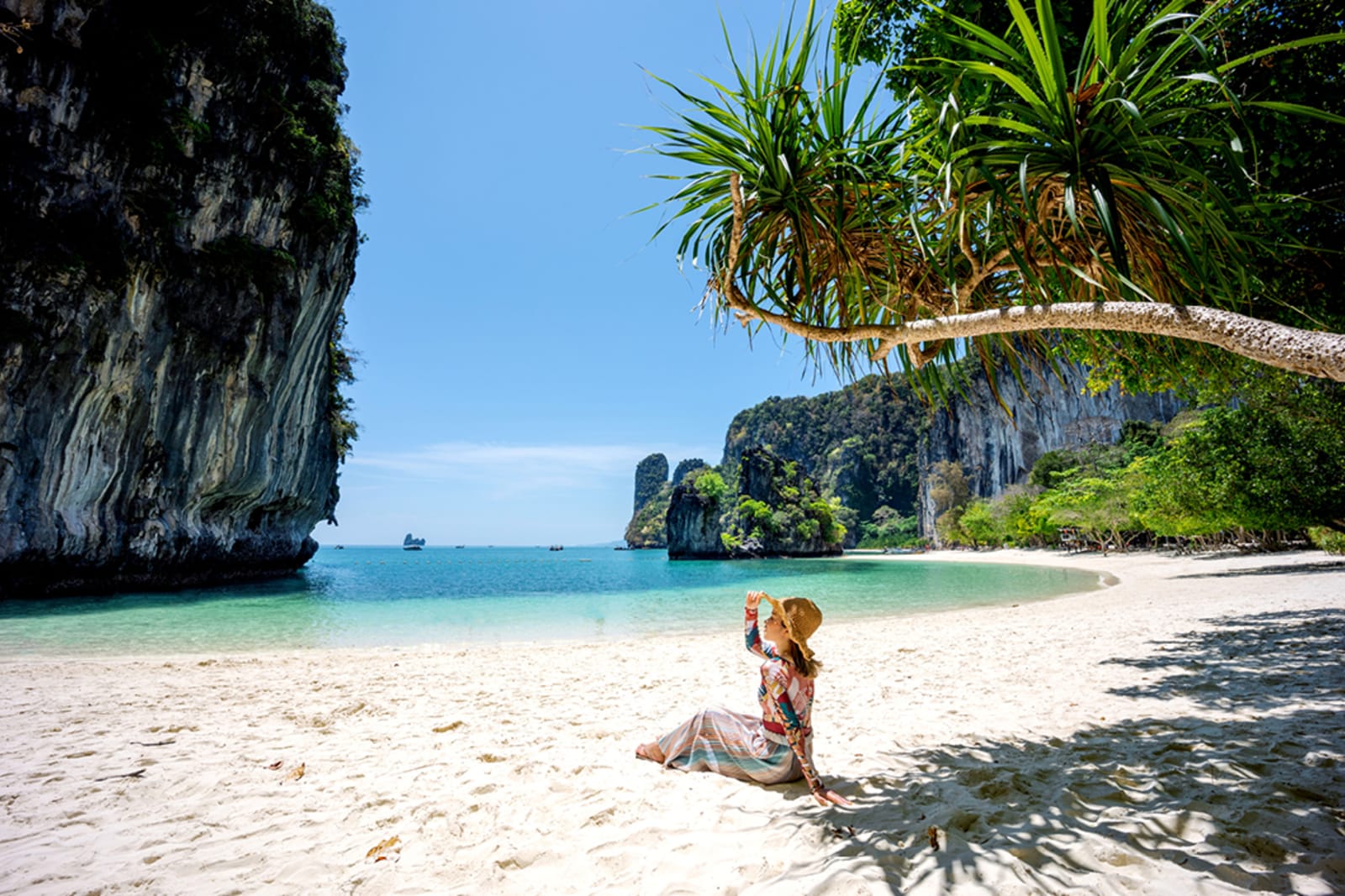 A woman on a beach in Thailand