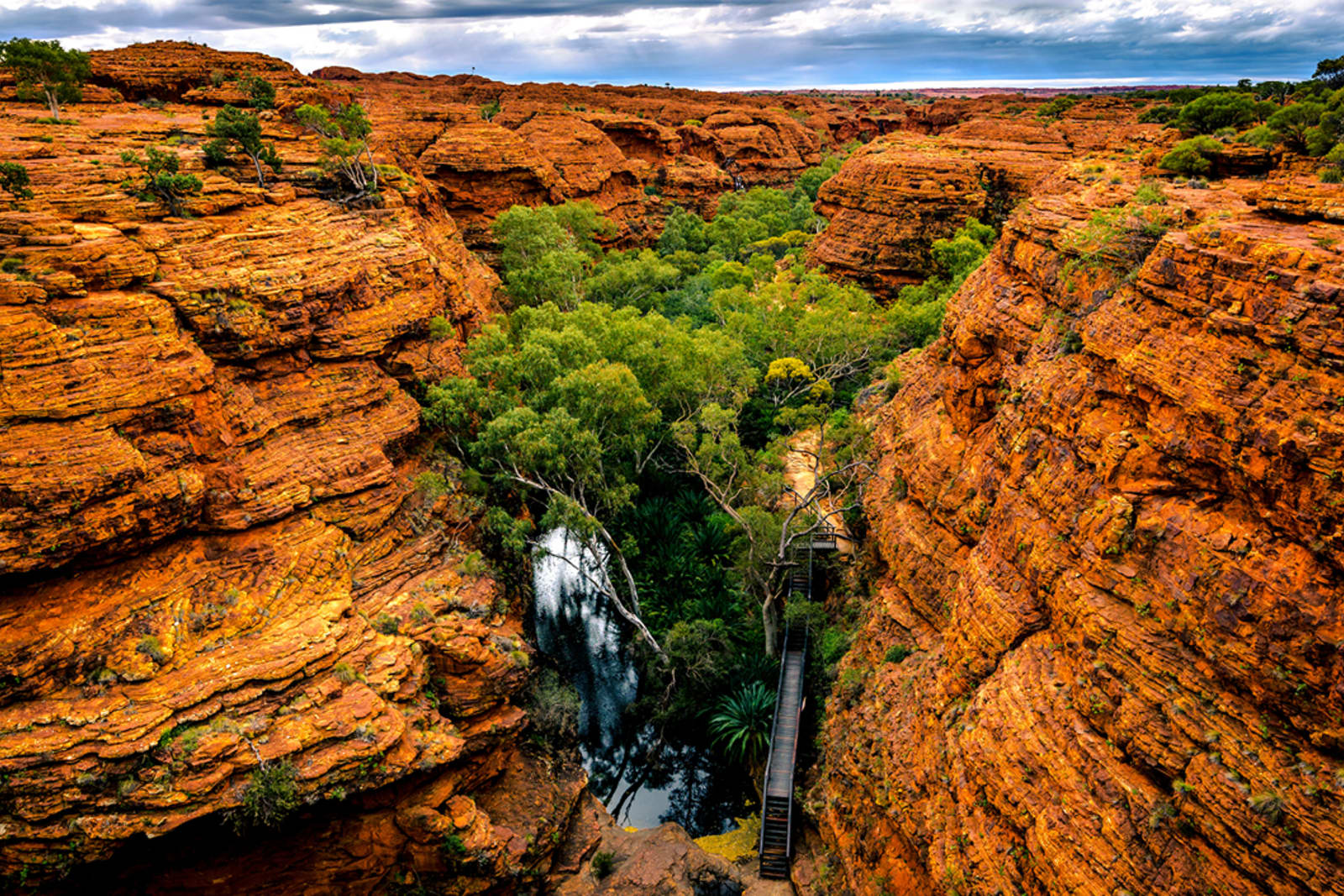 The 300-metre-high sandstone walls at Kings Canyon will take your breath away