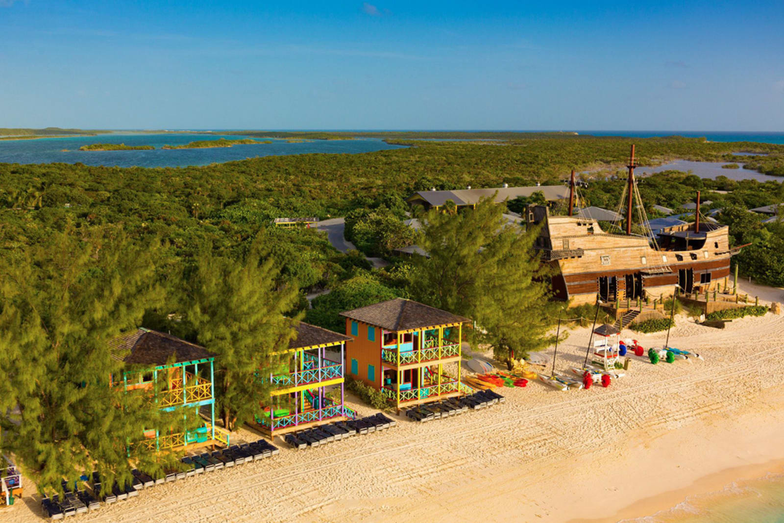 At Half Moon Cay, cruise passengers can relax in private beachfront villas