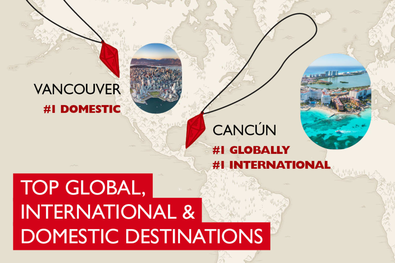 Vancouver and Cancún were among the most popular flight destinations for 2023