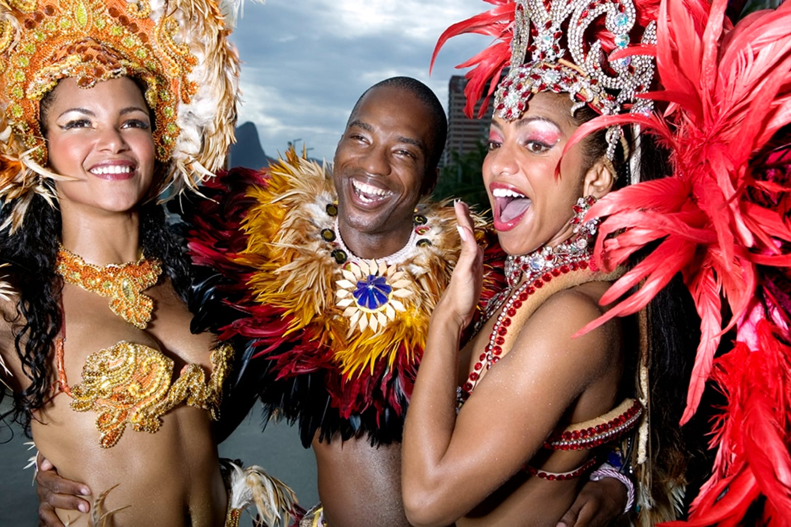 Festival-goers at the Rio Carnival