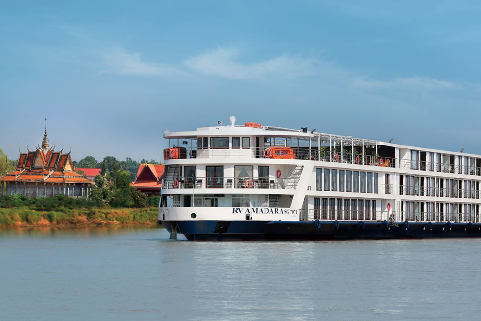 An AmaWaterways river cruise ship on the Mekong