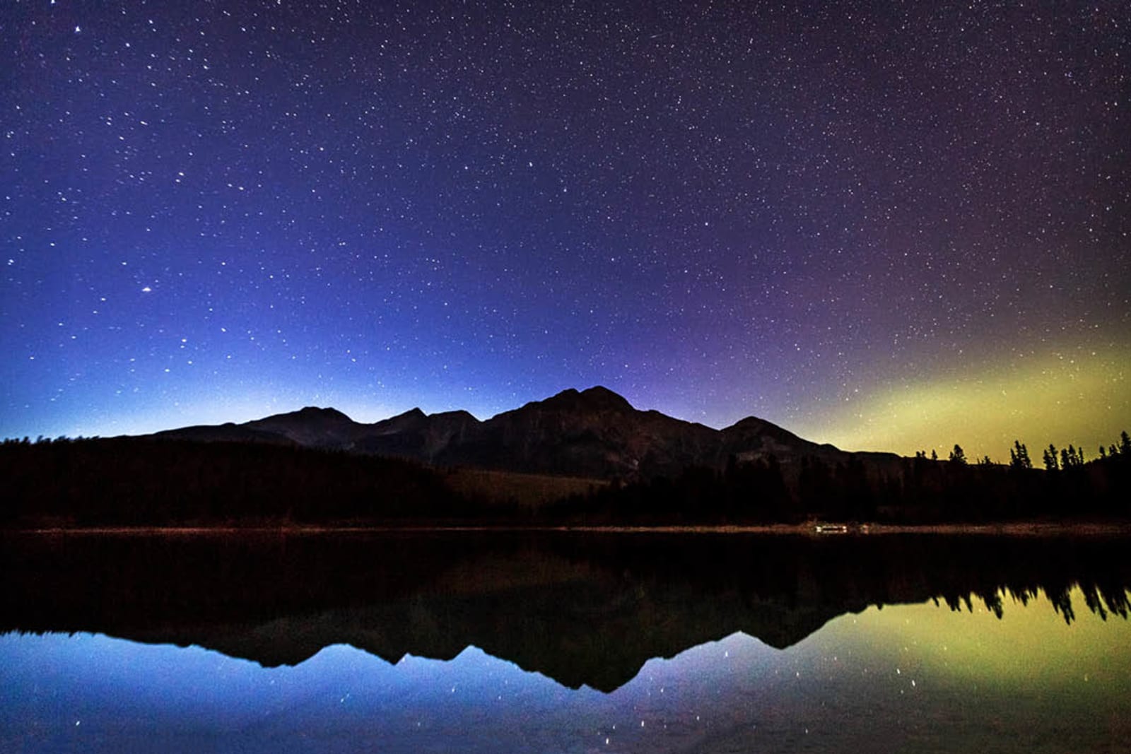 Starry night sky at Jasper National Park, Alberta