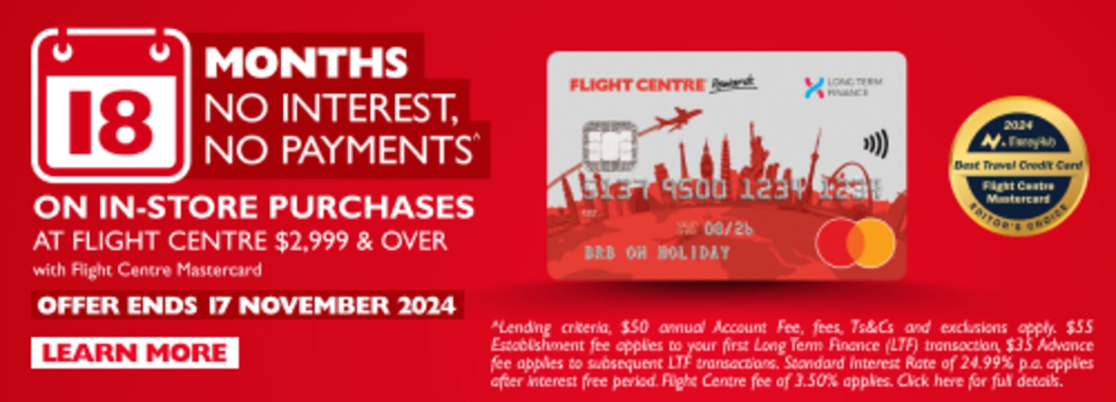 Flight Centre Mastercard Offer