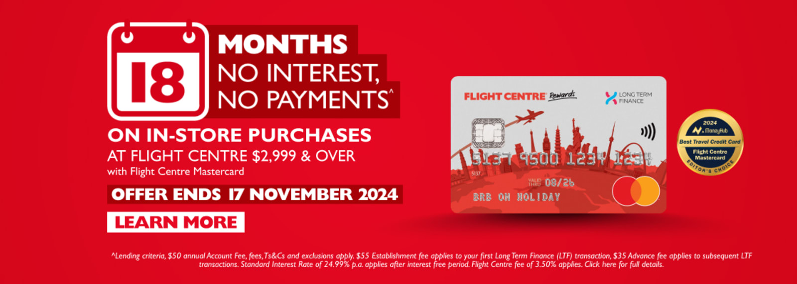 Flight Centre Mastercard Offer