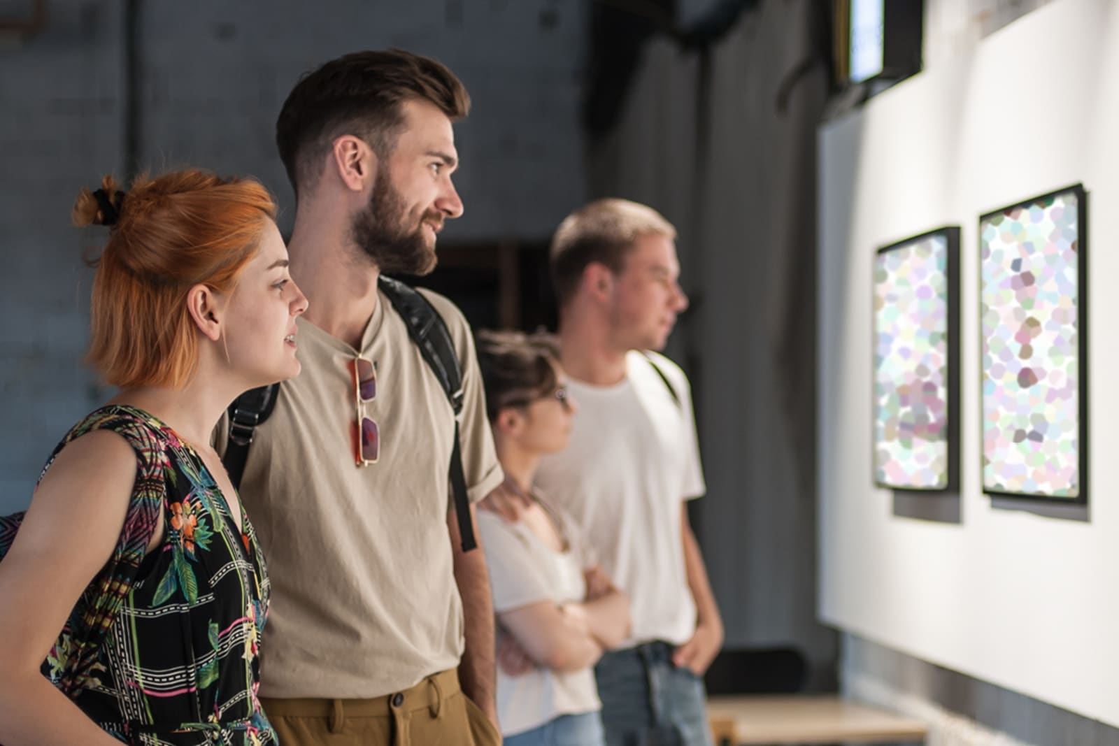 Travellers in a museum