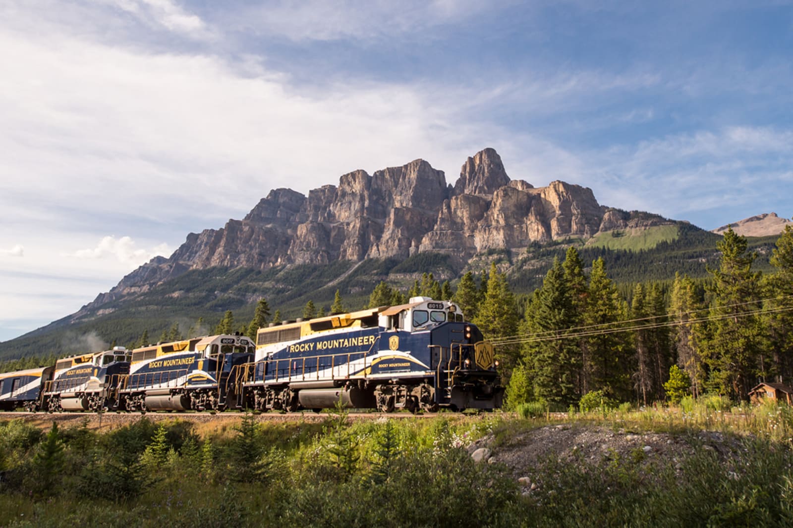 Rocky Mountaineer train on the First Passage to the West route