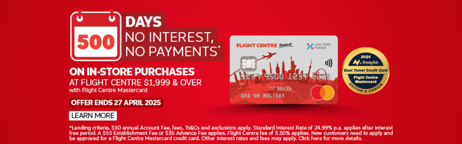 Flight Centre Mastercard Offer