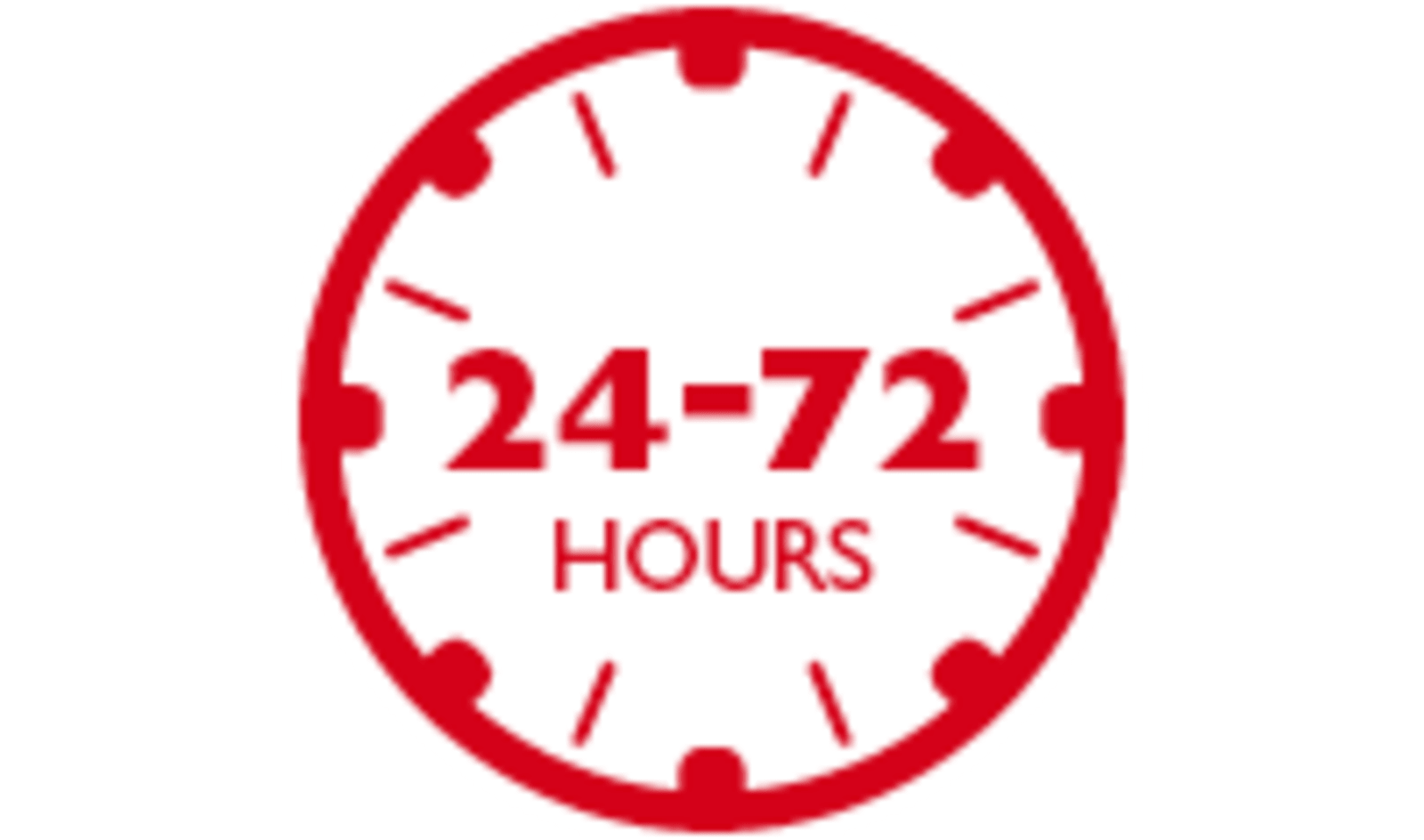 Clock icon - 24 to 72 hours