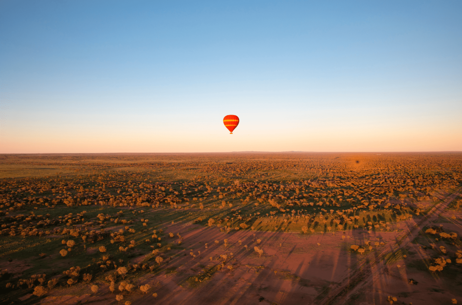 Hot air balloon over the Australian Outback