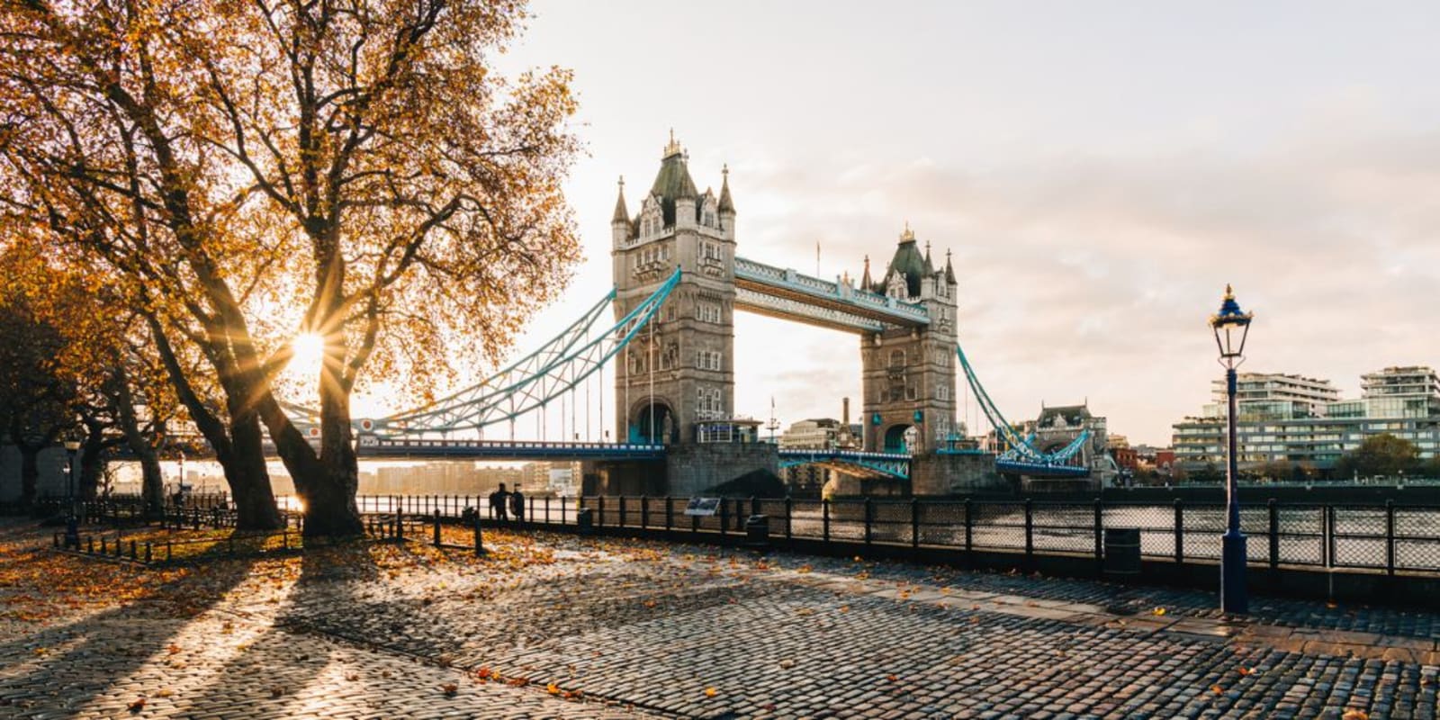 Tower Bridge in London as the sun sets