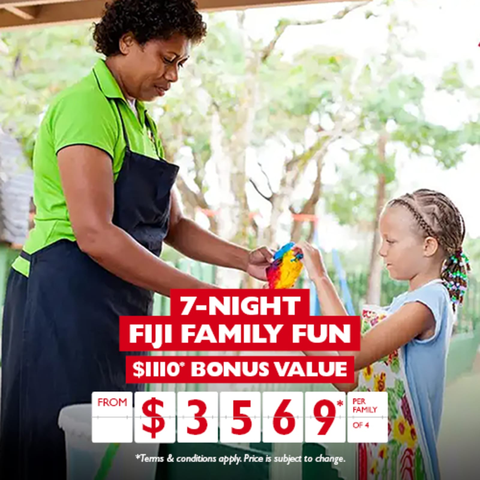 7-night Fiji family fun $1110* bonus value from $3569* per family of 4
