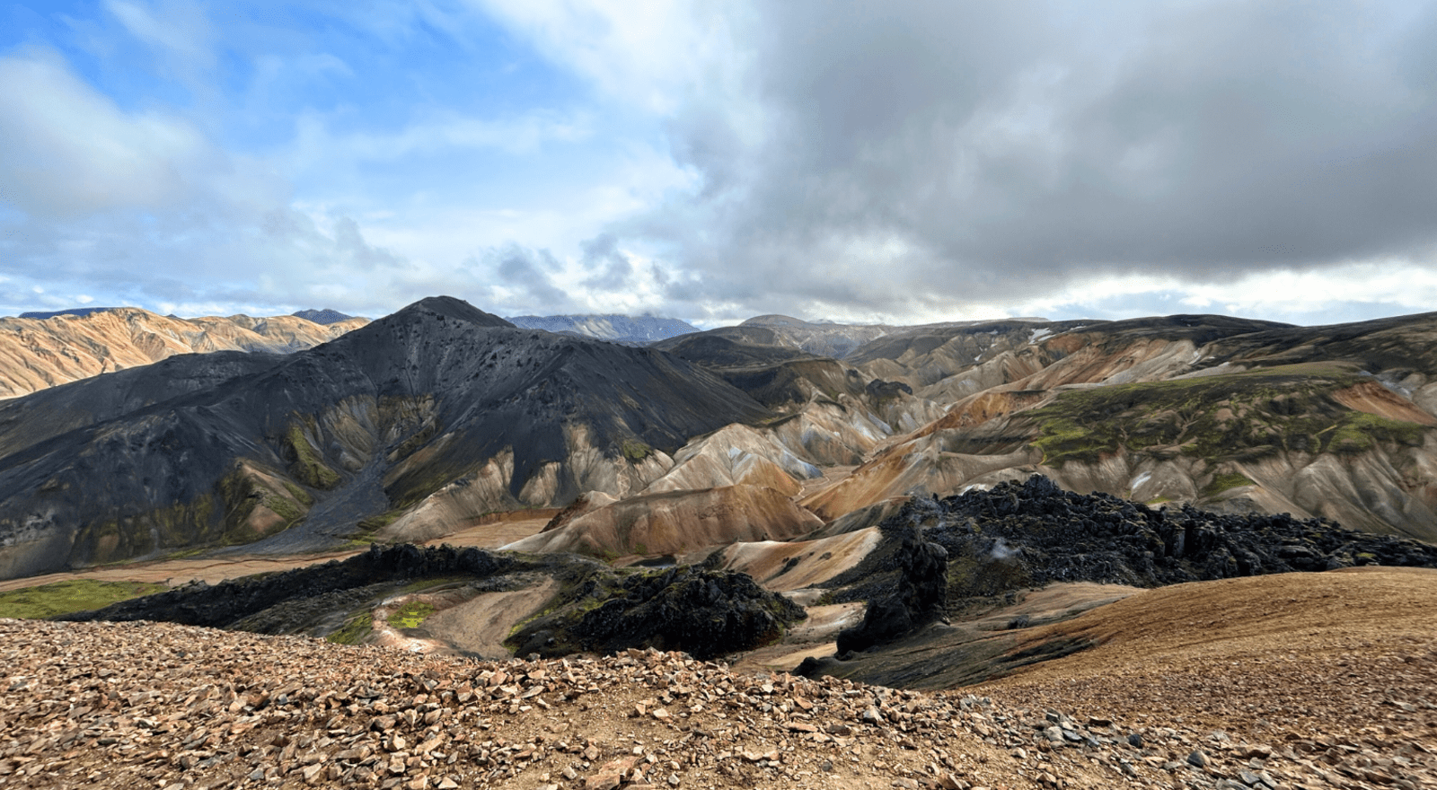 View from hiking trails in Landmannalaugar in the Highlands of Iceland