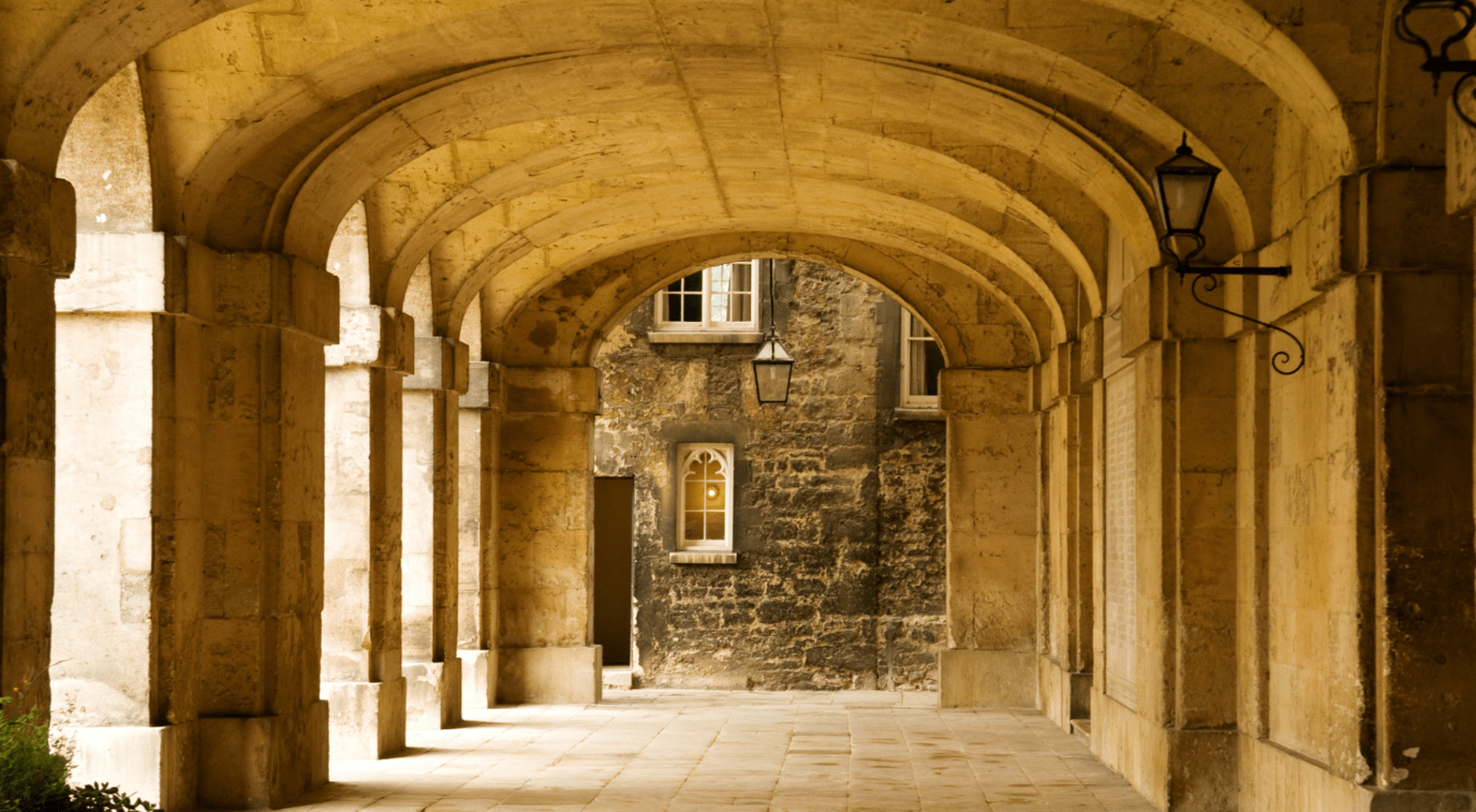 stone corridor at oxford university