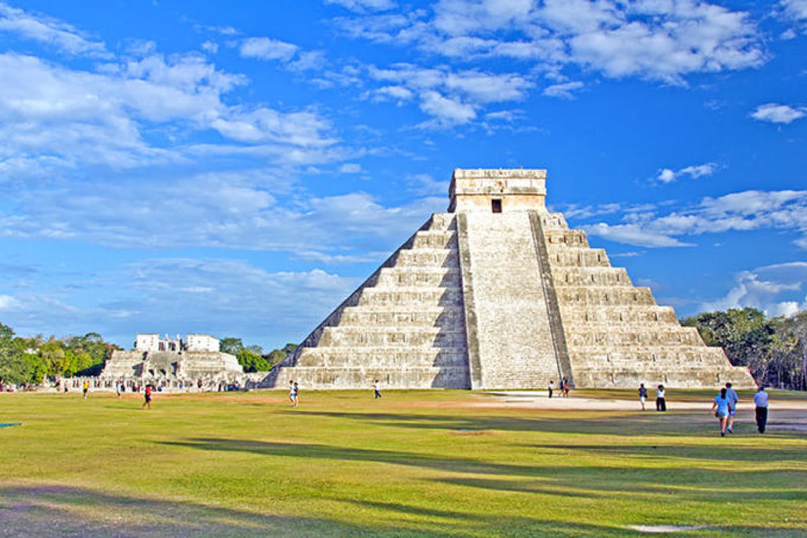 Chichen Itza, the ancient Mayan temple, on a bright sunny day