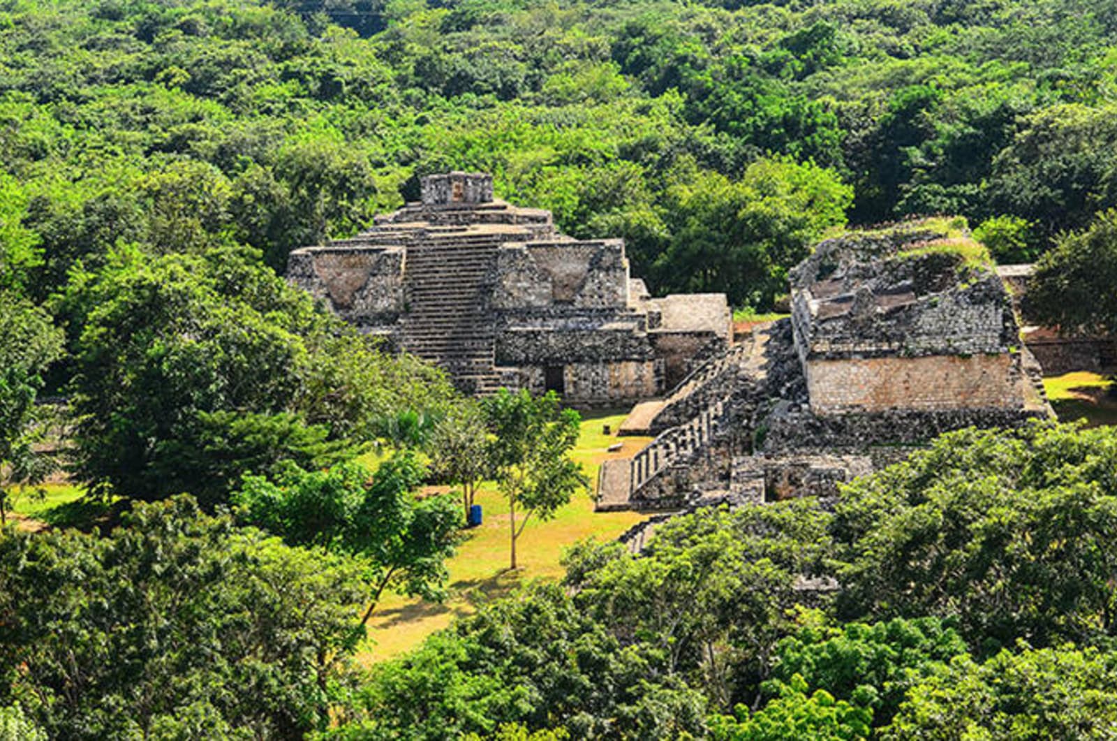 Ek Balam, an ancient Mayan city surrounded by trees