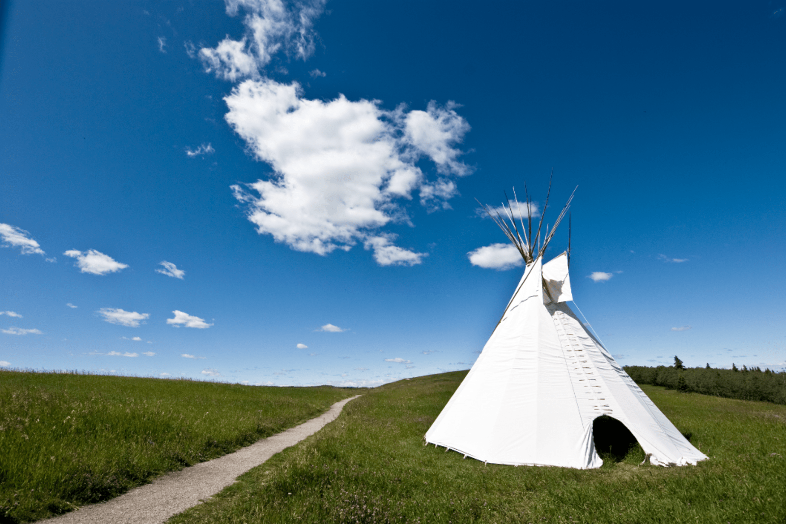 At Buffalo Rock, travellers can stay in a tipi camp