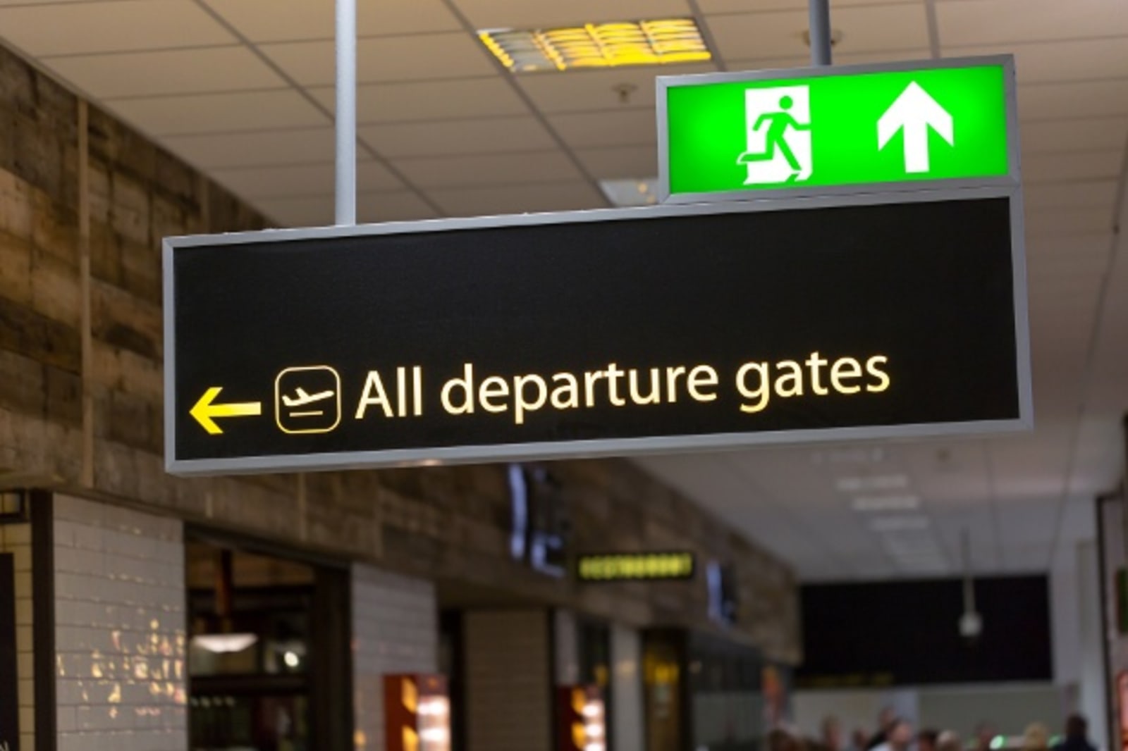 Sign at airport that says all departure gates