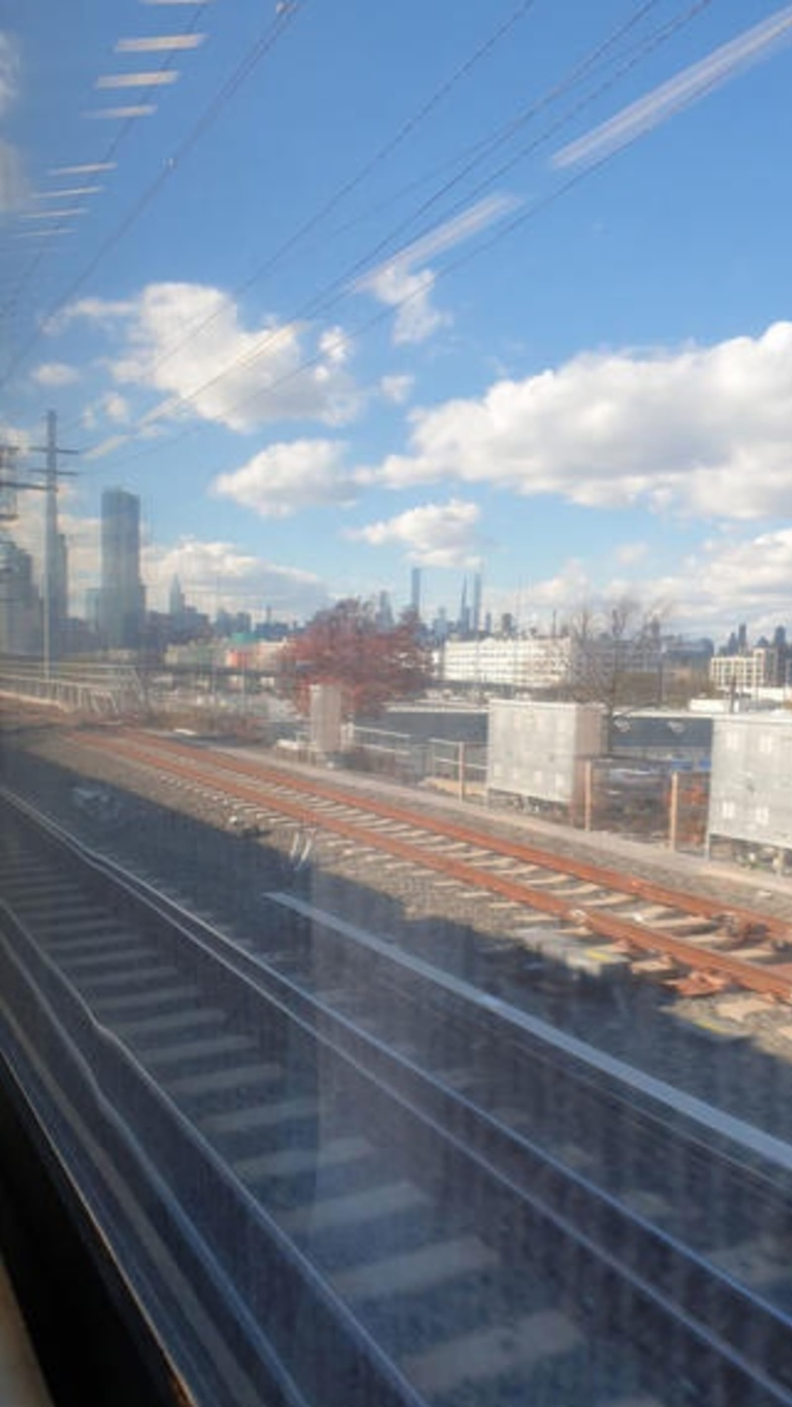 View from train to Manhattan from Jamaica station