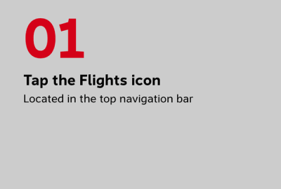 Tap the Flights icon Located in the top navigation bar