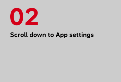 Scroll down to App settings