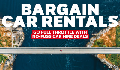 Bargain Car Rentals. Go full throttle with no-fuss car hire deals