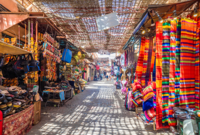Souvenirs on the Jamaa el Fna market in old Medina, Marrakesh