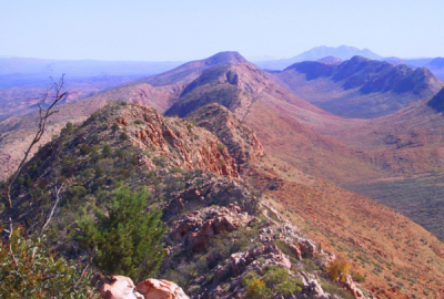 The red, rocky spine of Tjoritja