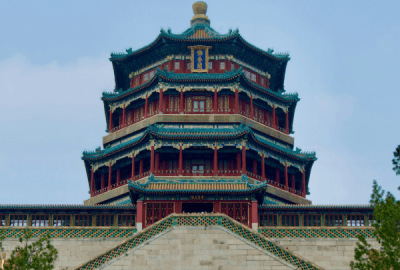 The ornate architecture of the Summer Palace, Beijing
