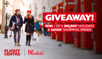Win 1 of 5 $10,000* holidays & $5000* shopping sprees!