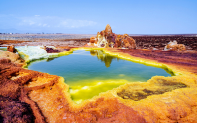 Unique volcanic landscape in the Danakil Depression, Ethiopia.