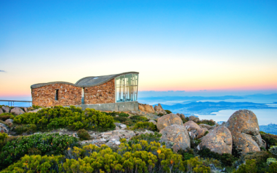 View over Hobart at dawn