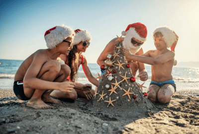 Christmas fun in the sand