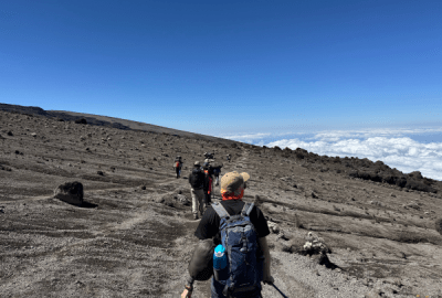 Moonscape scenery along the Machame Route of Mount Kilimanjaro