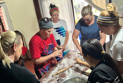 She taught us to make momos. Traditional, hand-folded dumplings