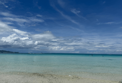 The white sandy beaches and clear waters of Boracay