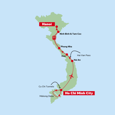 Adventure Vietnam itinerary map