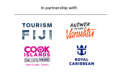 In partnership with | Tourism Fiji, Answer the call to Vanuatu, Cook Islands, Royal Caribbean