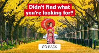 Didn't find what you're looking for? Go back. Woman in a red kimono walking through yellow Autumn leaves