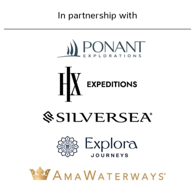 In partnership with | Ponant Explorations, HX Expeditions, Silversea, Explora Journeys, AMA Waterways